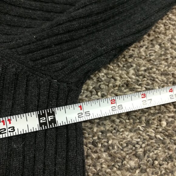 Ralph Lauren Purple Label Sweater Cashmere Ribbed V Neck Charcoal Gray Mens XL - Picture 8 of 11